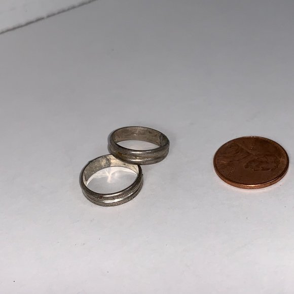 Sterling Silver Thick Double Band Ring, Size 3 1/4 - Picture 6 of 7